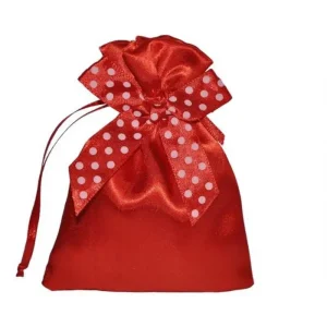 Satin Silk Drawstring Bag with Bow for Gift Packaging